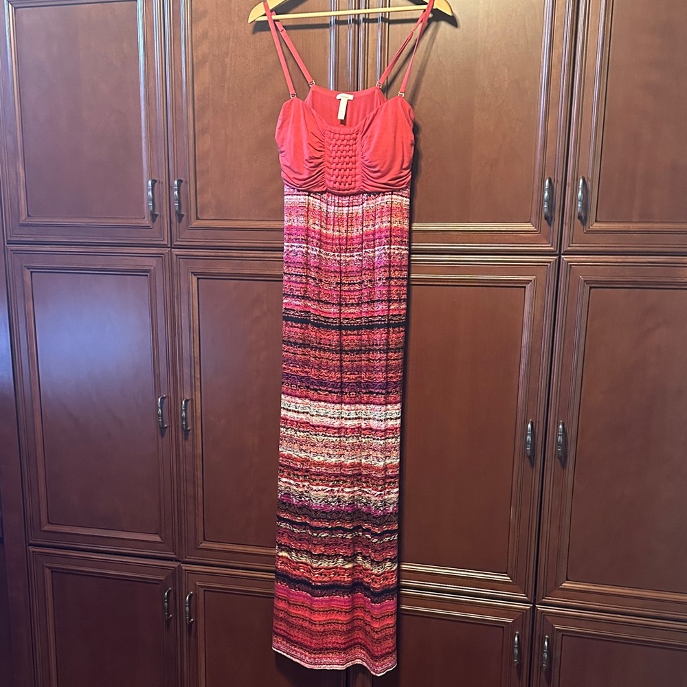 Soma Orange and Pink Spaghetti Strap Maxi Sundress